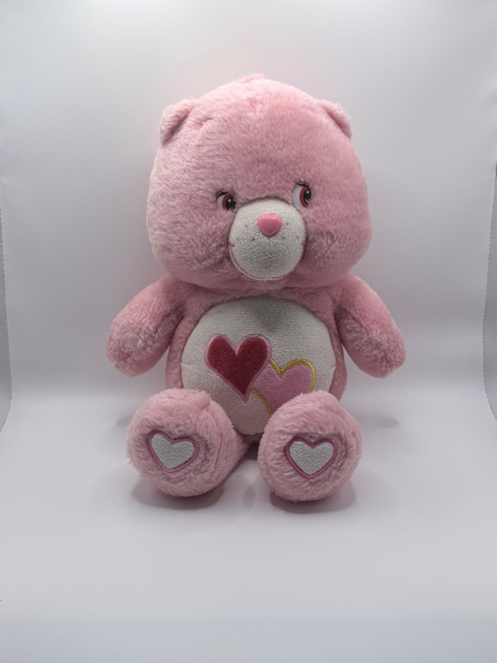 Care Bears Love A Lot Bear Plush 2003 13” Inch Hearts Pink Stuffed Toy